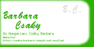 barbara csaky business card