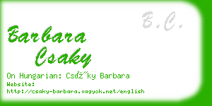 barbara csaky business card